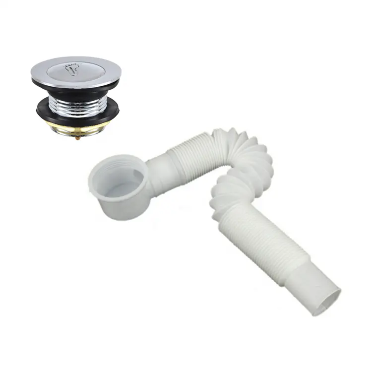 Shower Cabin Parts,Shower Drainer,Bathroom Drainage with Flexible Waste Water Pipe