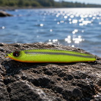 Leurre de pêche en mer pour la pêche au bar, imprimé, à coulée rapide, type crayon, appât dur avec finition verte pour la pêche en eau salée