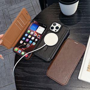 Funda de Lujo Tipo Cartera de Piel Genuina para Teléfono con Tapa y Tarjetero para <span class=keywords><strong>iPhone</strong></span> 17 16 15 14 13 12 11 Pro Max Plus de Marcas de Diseñador - Product Image 6