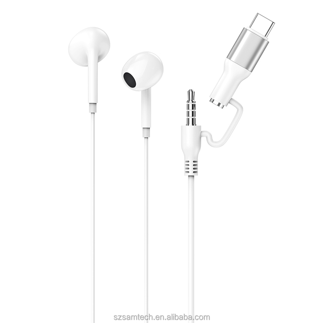 Wired Headphones Earbuds Built-in Microphone & Volume Control Headsets Type-c 3.5mm Compatible with iPhone