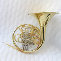 Professional 4-Key Double French Horn F/Bb Clear Lacquer Brass Body Gold Separated Bell OEM Focustyle FFH-300