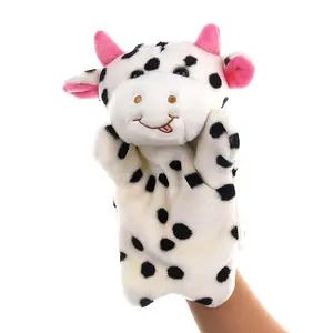 En gros Personnalisé 25cm Doux Animal En Peluche Poupée En Peluche Dragon Tigre Cheval Singe Vache Lapin Kawaii Marionnette À Main Jouet Pour Enfants