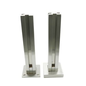 Montante per Ringhiera Moderna ZD in Acciaio Inossidabile con Fissaggio Laterale e Canale per Balaustre e Corrimano Esterni - Product Image 6