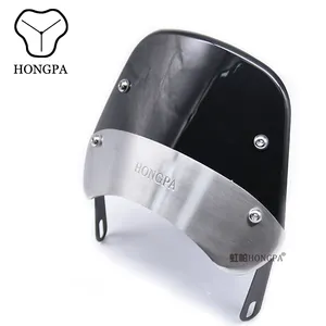 5-7 Inch Hongpa Motorfiets Retro Koplamp Windscherm Instrument Vizier Geschikt Voor Honda Cg125 Cafe Racer Kawasaki