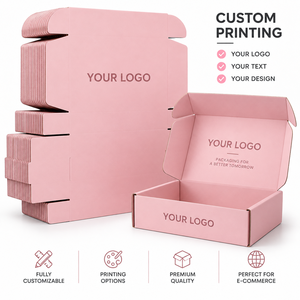Scatole per Spedizioni Personalizzate con Logo Stampato, Scatola in Cartone Ondulato Rosa |   Produttore Professionale di Imballaggi per Marchi |   MOQ 500+ Solo su Ordinazione - Product Image 1