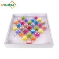 Maßgefertigte Luxus-Macaron-Geschenkbox aus Hartkarton für 30 Macarons mit Einlagen