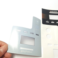 Autocollant de contrôleur de machine à membrane en polycarbonate polyester personnalisé avec étiquettes de panneau de clavier de commande de commutateur de fenêtre transparente