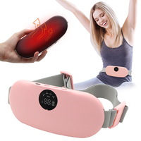 Kabelloses Menstruations-Heizkissen mit Vibration, Tragbarer Taillengürtel zur Linderung von Periodenschmerzen, 8 Modi 3 Heizstufen