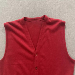 Vintage Unisex Vest <strong>Plus</strong> <strong>Size</strong> Red Sleeveless Cardigan Sweater Sportswear <strong>70s</strong> 80s Vintage Causal Vest - Product Image 3