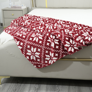 Christmas <strong>Throw</strong> Blanket | <strong>Red</strong> Snowflake Christmas Fleece Blanket | Soft, Plush, Warm Winter Cabin <strong>Throw</strong>, (<strong>Red</strong>/White Snowflake) - Product Image 4