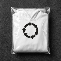 Pochette pour vêtements en polyéthylène recyclé mat, sac en plastique pour vêtements avec logo recyclable pour l'emballage de chemises en magasin