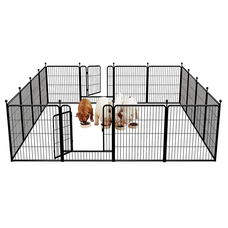 8/16/24/32 Panels 32Inch Pet Playpen Foldable Metal Square Tube Dogs Exercise Pen Outdoor Dog Playpen Kennel Fence Wire Mesh