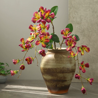 Bunga Peony Bionik Buatan Tangan Berkualitas Tinggi Realistis, Hiasan Bunga Imitasi Cina untuk Ruang Tamu, Dekorasi Lemari TV, Warna Kuning