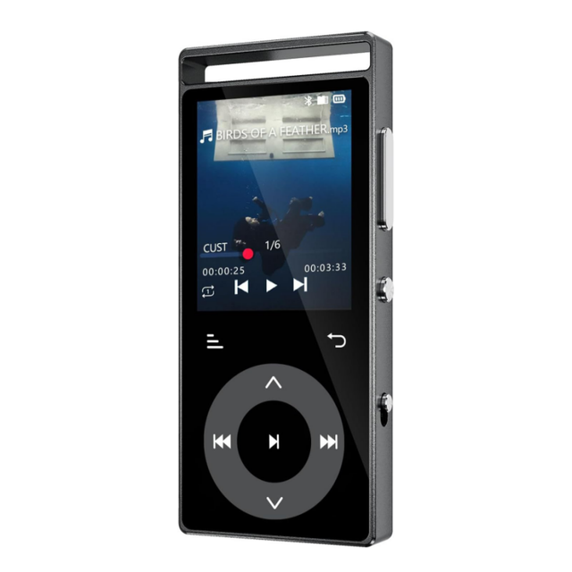 2026 BT Touchscreen MP3 Player HIFI Audio FM E-book USB/TF OTG Type-C Port Headphone Jack Built-in Speaker Rechargeable Battery