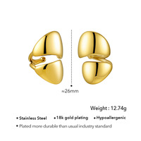 Manchettes d'oreille en acier inoxydable plaqué or, étanches, anti-ternissement, hypoallergéniques, sans perçage, à clipser, vente en gros de bijoux