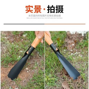 Garden Spade Small Shovel With Wooden Handle Black Metal Blade For Digging Onions Garlic Potted Plant Soil Loosening Outdoor Use - Product Image 5