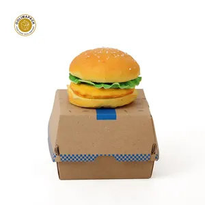 Boîte à Hamburger en papier écologique, emballage personnalisé, 50 pièces