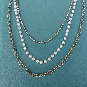 Cadena de cintura con cadena en O de varias capas de perlas de imitación a la moda para pantalones, accesorio de estilo Hip Hop Punk para uso diario - Product Image 4