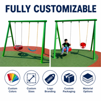 SageDelightRides ODM Module de jeu pour enfants avec balançoire à pneus et sangles, en LLDPE et tube en acier galvanisé, modèle Resort Square, vente en gros