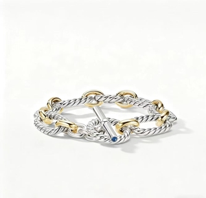 Pulsera de Plata 925 con Baño de Oro y Dijes Pequeños en Forma de X de <span class=keywords><strong>David</strong></span> Yarmans, Joyería de Latón con Baño de Plata y Oro, Pulseras de Moda - Product Image 5