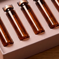 Boîte rigide personnalisée rose avec couvercle et base pour flacons de peptides, en carton, avec logo estampé à chaud et impression offset, pour soins personnels