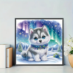 Vendita all'ingrosso Kit di pittura di arte diamante 5D husky personalizzati, in resina piena rotonda pittura diamante con tela incorniciata per arredamento - Product Image 1