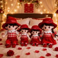 Boneka Pasangan Pengantin Mewah, Boneka Hewan Isi Lembut Premium dari Bahan Beludru untuk Dekorasi Tempat Tidur Romantis, Hadiah, Tersedia Kustomisasi OEM