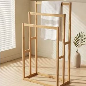 Bamboo floor-standing coat <b>rack</b> for bedroom, simple household <b>clothes</b> <b>rack</b>, balcony <b>clothes</b> drying <b>rack</b>, living room bamboo - Product Image 1