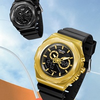 Montre chronographe sport SMAEL 8102 5BAR résistante à l'eau, boîtier en alliage, affichage analogique-numérique lumineux, alarme, bracelet TPU, unisexe