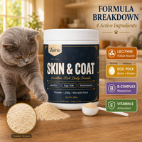Complément alimentaire pour la peau et le pelage des chiens, poudre de lécithine 200g, à mélanger avec la nourriture, formule beauté quotidienne, pack économique en vrac