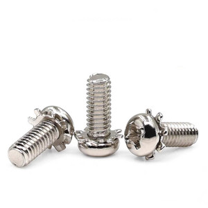 Tornillos combinados M4 M6 con cabeza alomada y ranura cruzada, con dientes de sierra para fijación - Product Image 1