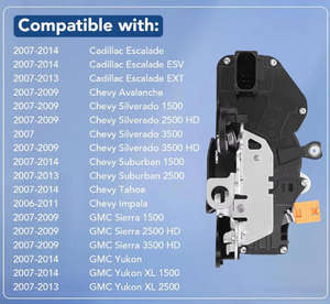 2007-2014 צ 'וי טאהואה 1500 2500 מפרברית impala impala gmc חזית שמאל הנהג בצד דלת מנעול - Product Image 4