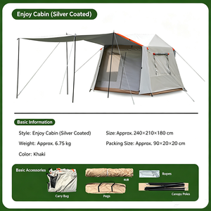 <span class=keywords><strong>Tenda</strong></span> <span class=keywords><strong>da</strong></span> <span class=keywords><strong>Campeggio</strong></span> per Famiglie in Tessuto Oxford con Pali in Acciaio Inossidabile, Impermeabile, Senza Necessità di Montaggio, 2000mm 3000mm, Bestseller - Product Image 6