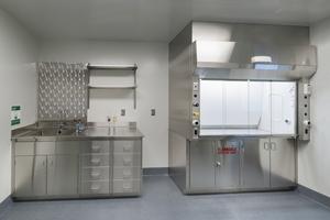 Mesa de laboratorio de acero inoxidable, banco de trabajo resistente a productos químicos, sala limpia, muebles de laboratorio - Product Image 4