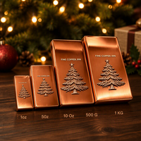 Lingot de cuivre pur 999, barre de cuivre embossée en forme de sapin de Noël