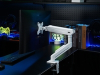 Nouveau support de moniteur à mouvement complet, bras de bureau à ressort à gaz, réglable en hauteur, rotation à 360°, VESA 75x75/100x100, fixation par pince C, noir/blanc