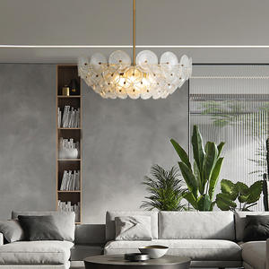 Lustre en cristal de luxe postmoderne personnalisé, LED doré réglable en hauteur pour restaurant, hôtel, salon, chambre à coucher - Product Image 1