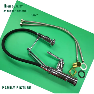 Robinet de cuisine monocommande extractible en laiton massif nickel brossé moderne 2026 pour évier de lavage de légumes - Product Image 3