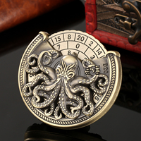 Pieuvre métal dés Spinner avec boîte pour D et Dragon Game Party Favors - Roulette roue dés Spinner pour RPG jeu de société coffret cadeau