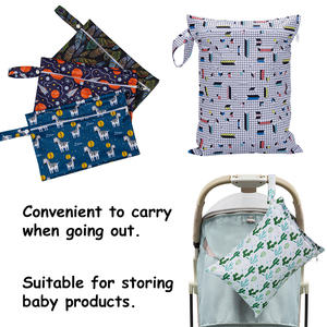 <span class=keywords><strong>Sac</strong></span> humide réutilisable imperméable Babyshow 30*40cm <span class=keywords><strong>à</strong></span> poche unique, lavable, grand <span class=keywords><strong>sac</strong></span> de rangement pour les essentiels de bébé et les voyages - Product Image 5