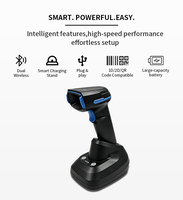 Escáner de Códigos de Barras 2D HC-881BT, Lector de Códigos QR Inalámbrico Automático, Escaneo Preciso de DataMatrix PDF417 para Sistemas POS