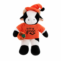 Set de Peluches de Animales de Halloween: Vaca, Rana, Zorro, Koala, Panda, Cerdo, Pug de 12 Pulgadas – ¡Demasiado Lindos para Ser Aterradoros! Suaves y Rellenos, Regalo de Temporada.