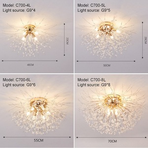 Thiết kế sáng tạo trong nhà sang trọng phòng ngủ treo trang trí bồ công anh đèn chùm Vòng pha lê ánh sáng mặt dây dẫn ánh sáng Trần - Product Image 2