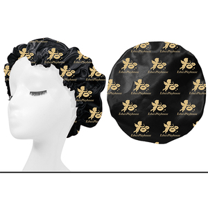 Gorro de Dormir Reversible de Doble Capa con Volantes de Satén para Cabello Rizado Natural, con Diseño Promocional - Product Image 1