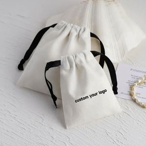 Organic Muslin Cotton Gift Packaging Eco-Friendly Recyclable Custom Logo Printed Drawstring Dust Bag for <b>Handbag</b> - Product Image 2