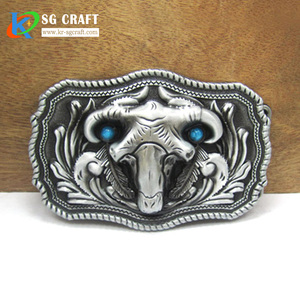 Hecho en China, diseño personalizado de forma bonita, logotipo 3D, nombre, OEM, aleación de Zinc y Metal, hebilla de cinturón de plata antigua para hombres - Product Image 6
