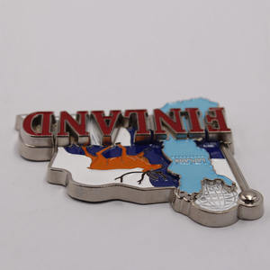 Aimant de réfrigérateur en métal Souvenir Drapeau de la <span class=keywords><strong>Finlande</strong></span> Élan Cerf Lapland Helsinki - Product Image 3