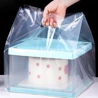 Sac d'emballage de boîte de gâteau de cuisson de dessert de pâtisserie de gâteau épaissie-sac transparent de boîte d'emballage de pizza à emporter jetable