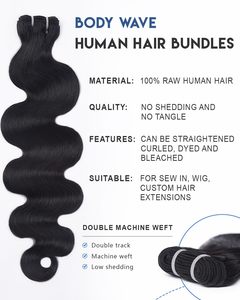 Extensiones de Cabello Humano 15A Body Wave, 100% Cabello Virgen Vietnamita Sin Procesar, Extensiones de Cabello Remy Gruesas y Abundantes, Color Natural para Mujeres - Product Image 3