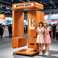 Photomaton modulaire tout-en-un en bois, facile à assembler, emballage portable, photomaton détachable, couleur personnalisable